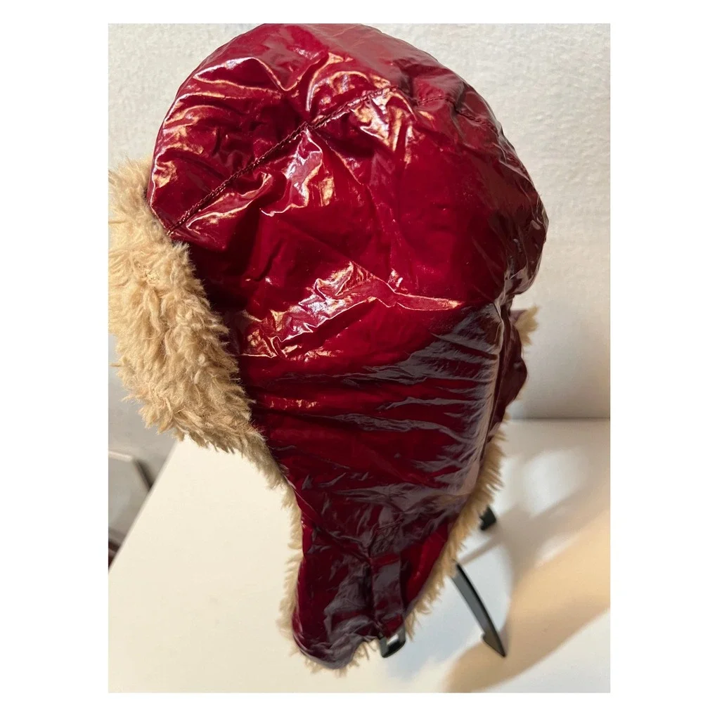 7 A.M. Enfant Polar Hat 200 CH200 Burgundy Faux Fur Trapper‎ Medium 1-2T